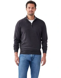 High Flex Half Zip Knit Jacket in Charcoal