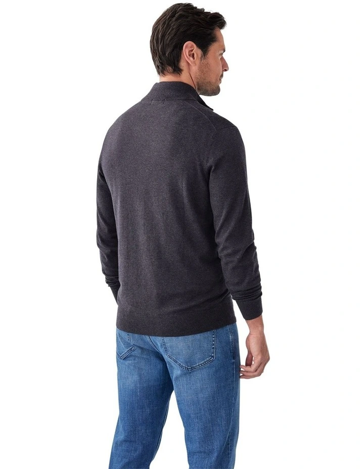 High Flex Half Zip Knit Jacket in Charcoal image 2
