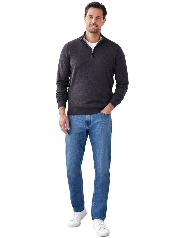 High Flex Half Zip Knit Jacket in Charcoal image 5