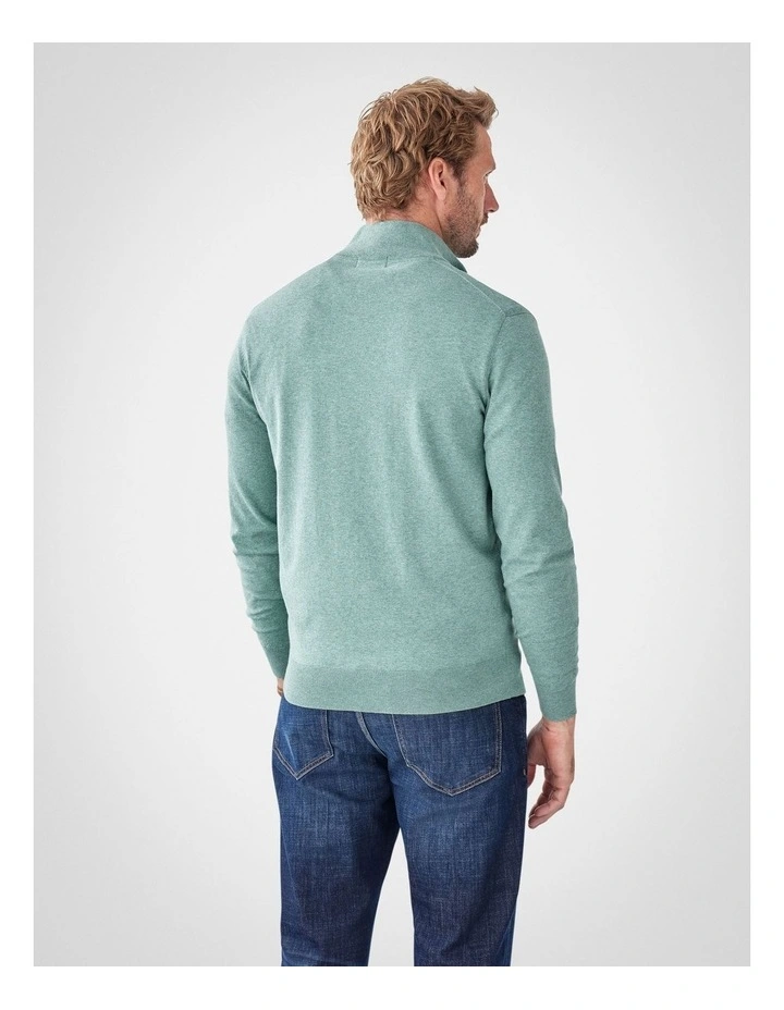 High Flex Half Zip Knit Jumper in Sage image 2