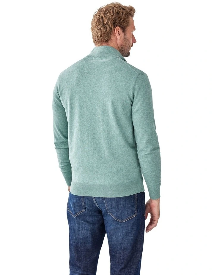 High Flex Half Zip Knit Jumper in Sage image 2