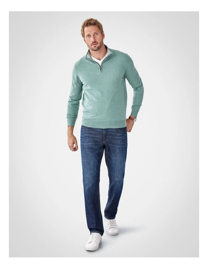 High Flex Half Zip Knit Jumper in Sage image 5