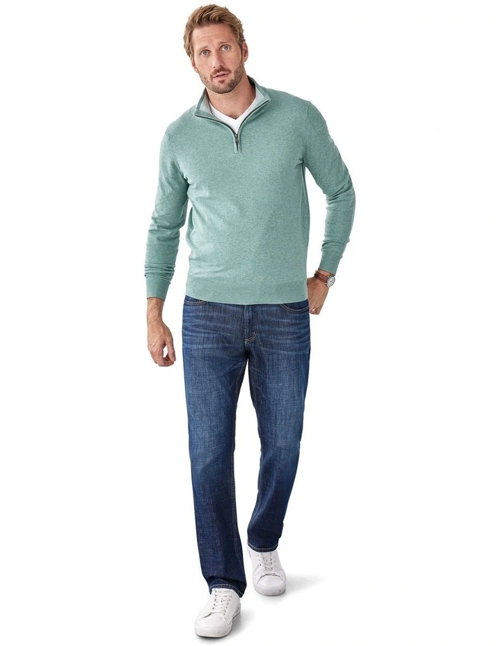 High Flex Half Zip Knit Jumper in Sage image 5