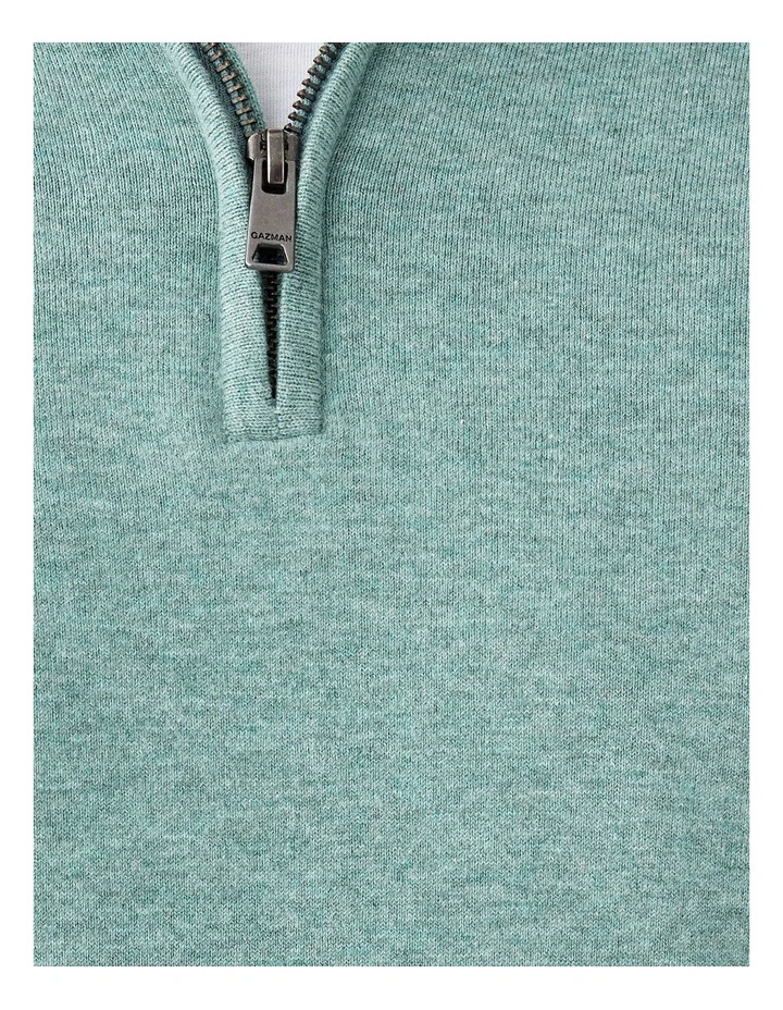 High Flex Half Zip Knit Jumper in Sage image 6