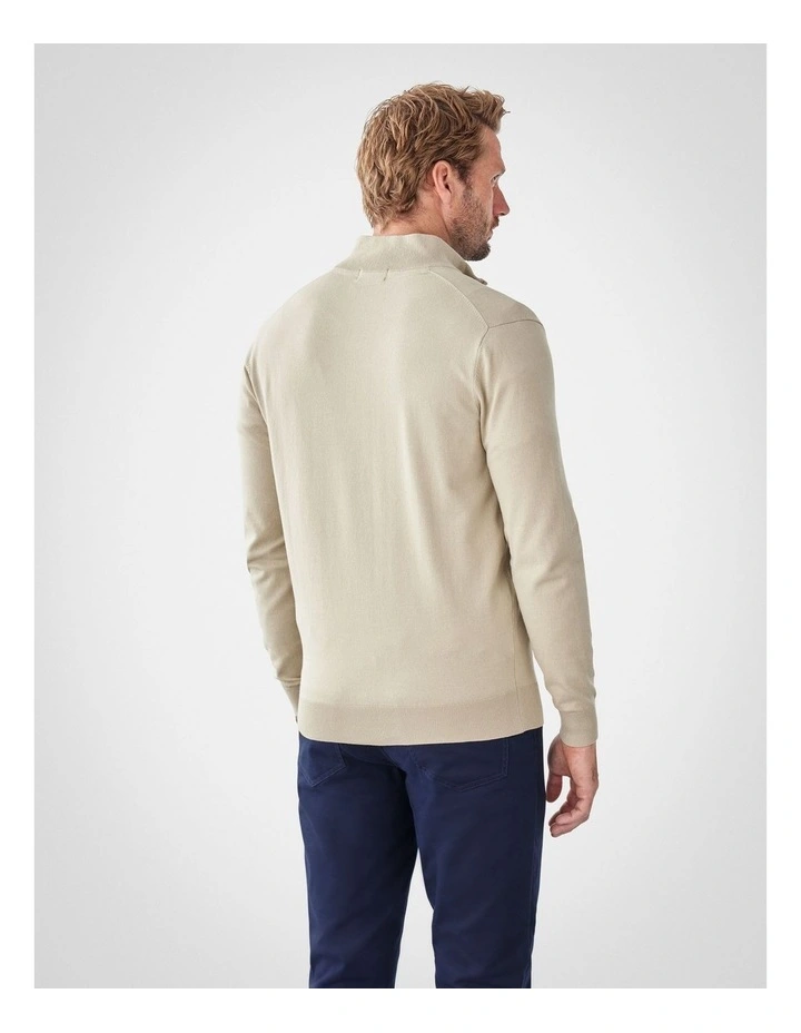 High Flex Half Zip Knit Jumper in Stone image 2