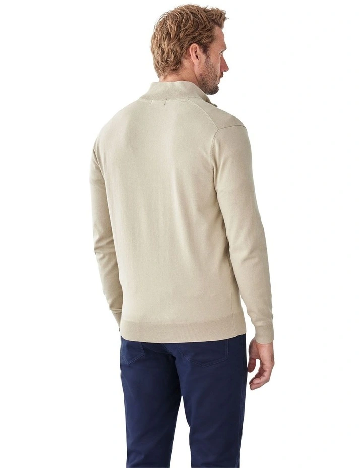 High Flex Half Zip Knit Jumper in Stone image 2