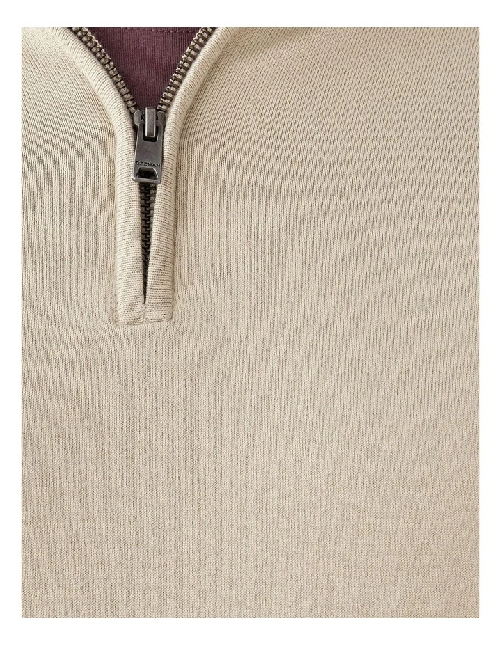 High Flex Half Zip Knit Jumper in Stone image 6