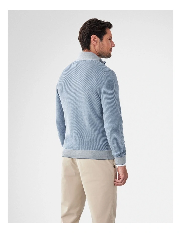 High Flex Twill Half Zip Knit Jumper in Steel image 2