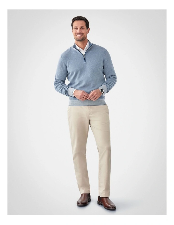 High Flex Twill Half Zip Knit Jumper in Steel image 5