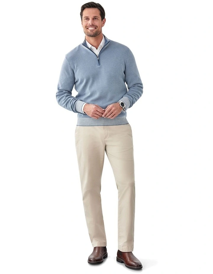 High Flex Twill Half Zip Knit Jumper in Steel image 5