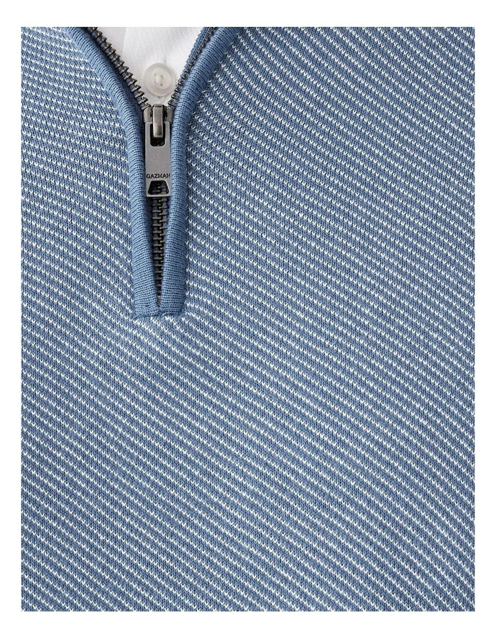 High Flex Twill Half Zip Knit Jumper in Steel image 6