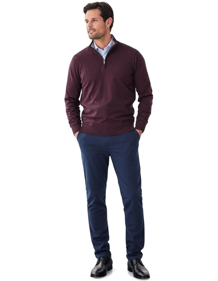 High Flex Half Zip Knit T-shirt in Plum image 5