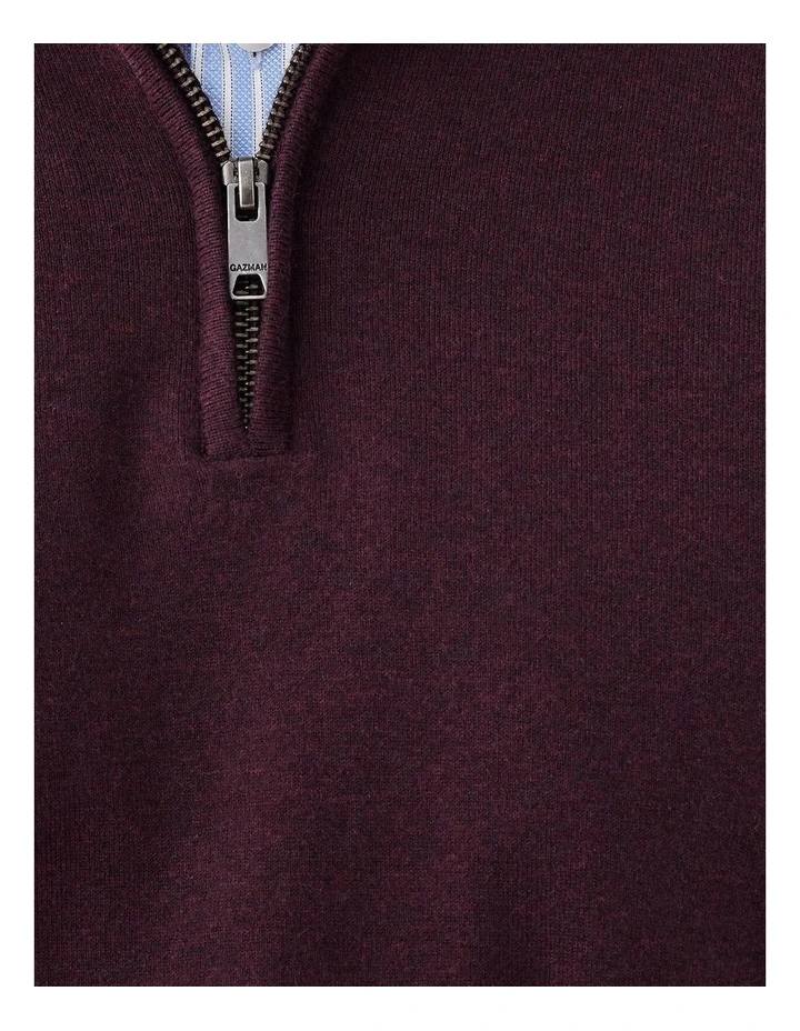 High Flex Half Zip Knit T-shirt in Plum image 6