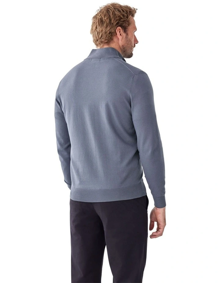 High Flex Half Zip Knit T-shirt in Mid Grey image 2