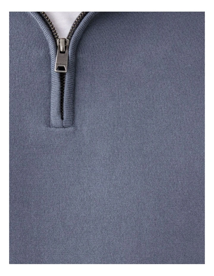 High Flex Half Zip Knit T-shirt in Mid Grey image 6