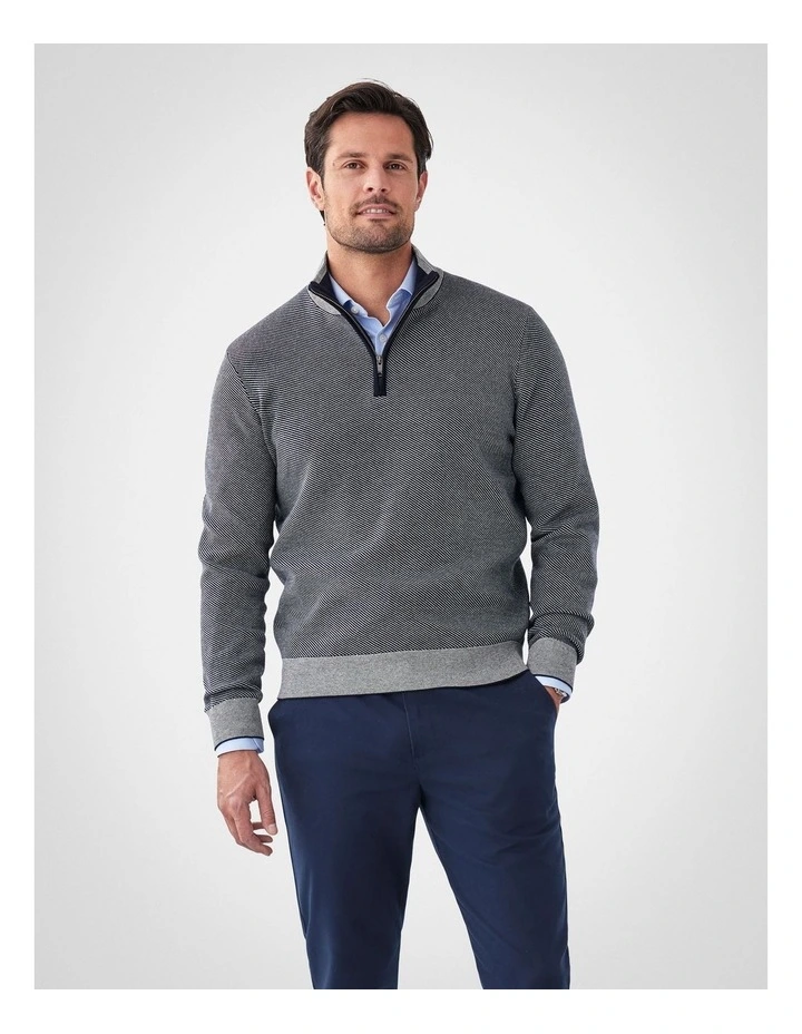 High Flex Twill Half Zip Knit in Navy image 1