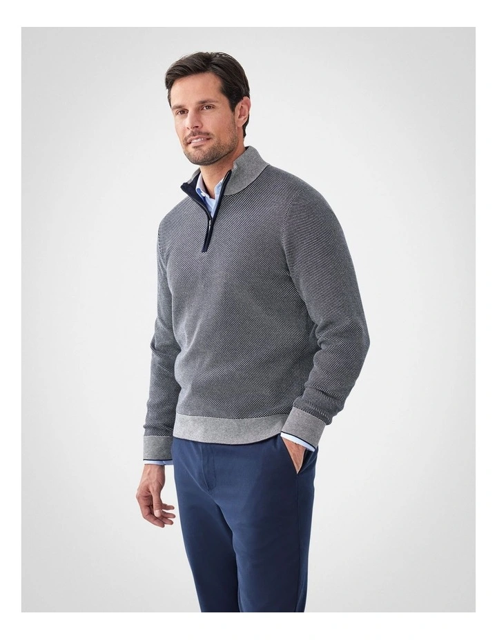 High Flex Twill Half Zip Knit in Navy image 4