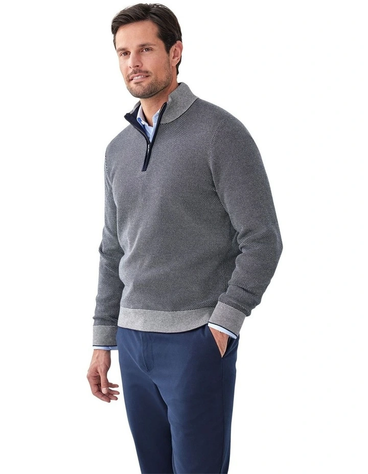 High Flex Twill Half Zip Knit in Navy image 4