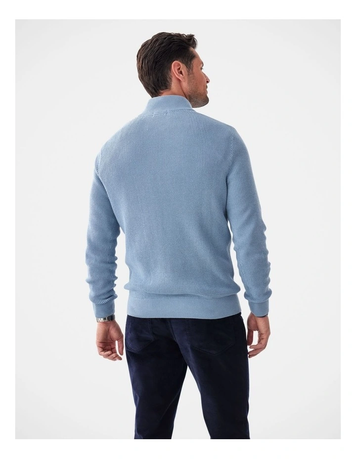 Cotton Waffle Half Zip Steel image 2