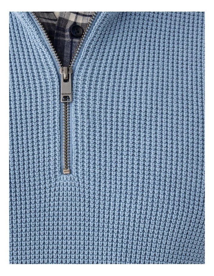 Cotton Waffle Half Zip Steel image 6