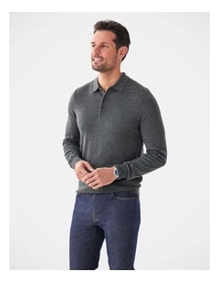 Merino Knit Polo Dark Khaki