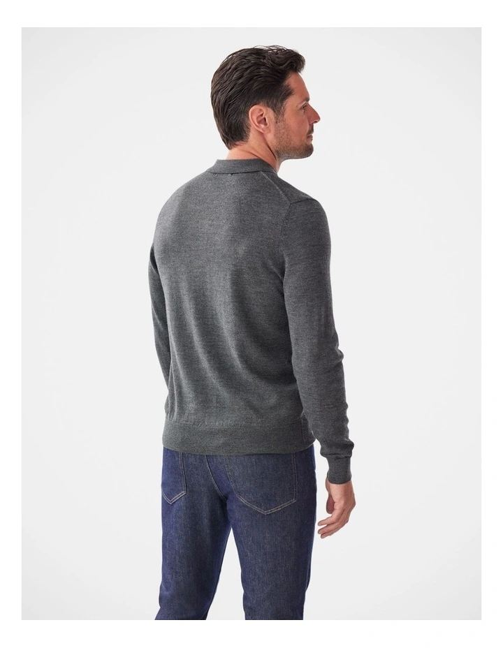 Merino Knit Polo Dark Khaki image 2