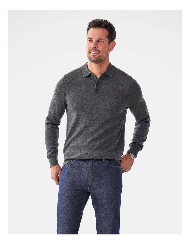 Merino Knit Polo Dark Khaki image 4