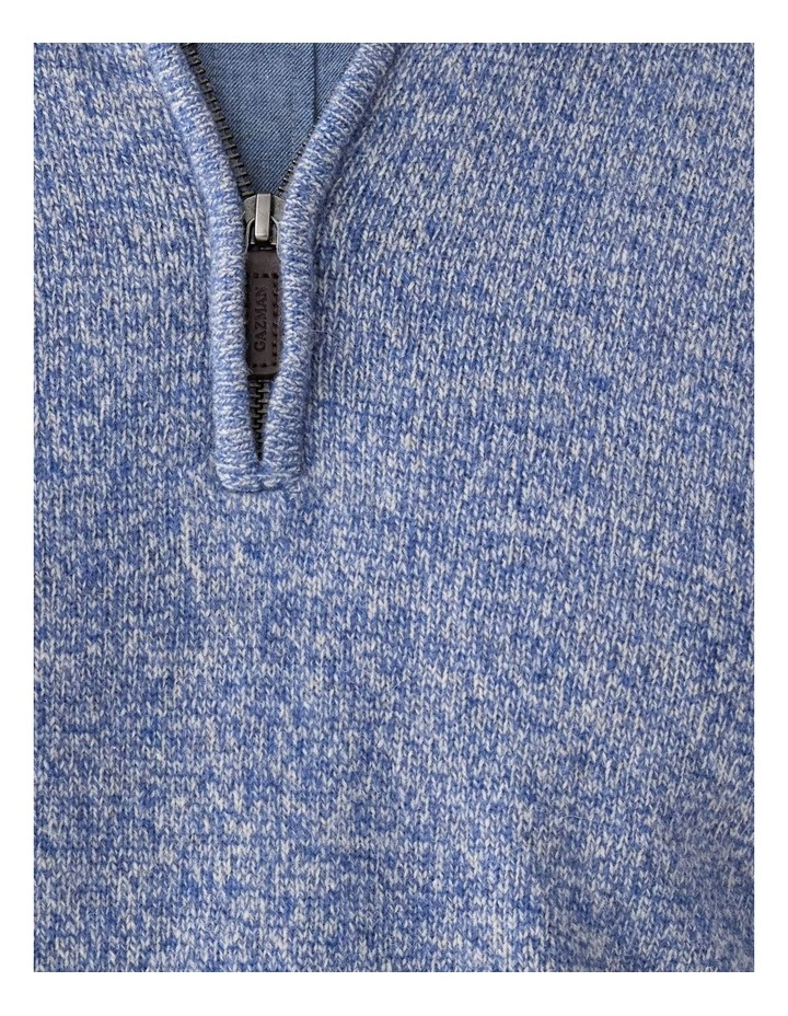 Wool Blend Raglan Half Zip Denim Mix image 6