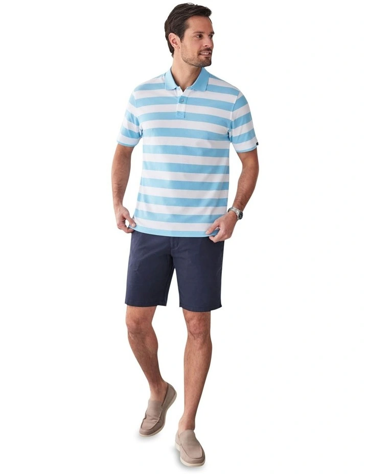 Block Stripe Pique Polo in Sky Blue image 5