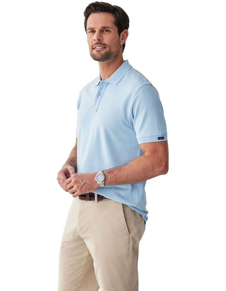 Classic Pique Polo in Sky Blue image 3