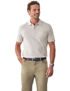 Oxford Pocket Polo in Taupe