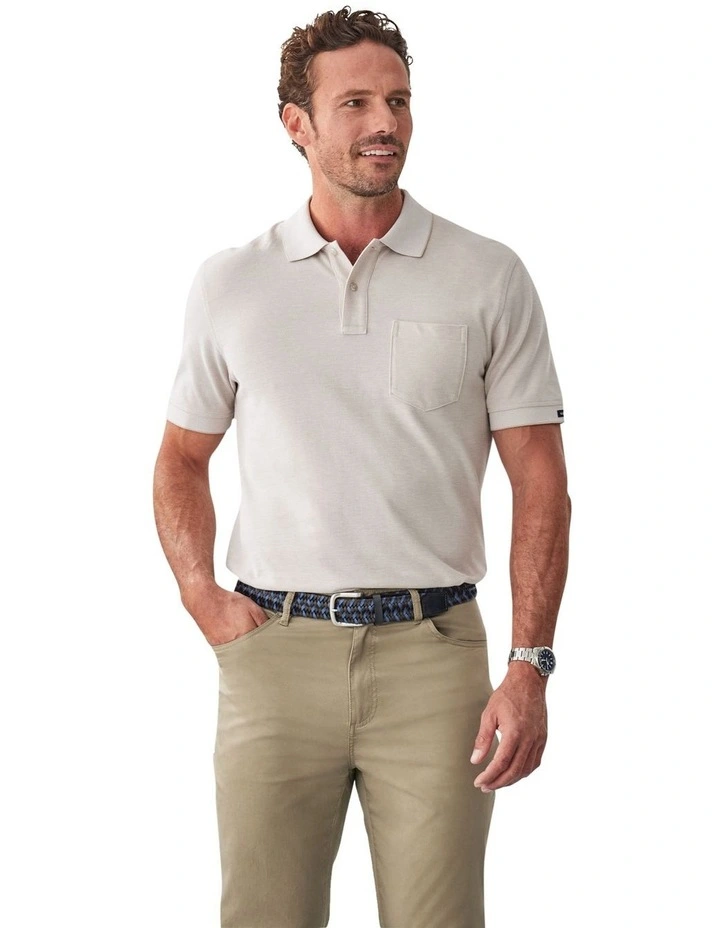 Oxford Pocket Polo in Taupe image 1