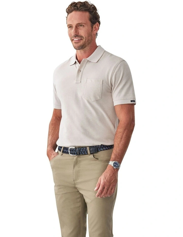 Oxford Pocket Polo in Taupe image 4