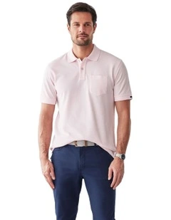 Oxford Pocket Polo in Pale Pink