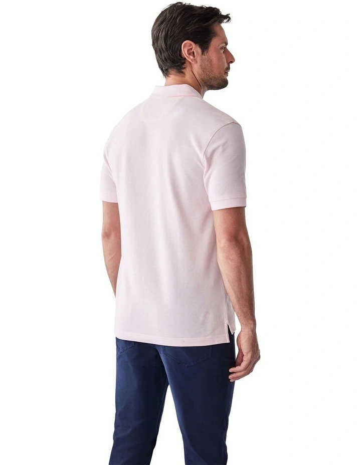 Oxford Pocket Polo in Pale Pink image 2