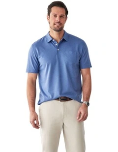 Smart Jacquard Polo Shirt in Blue
