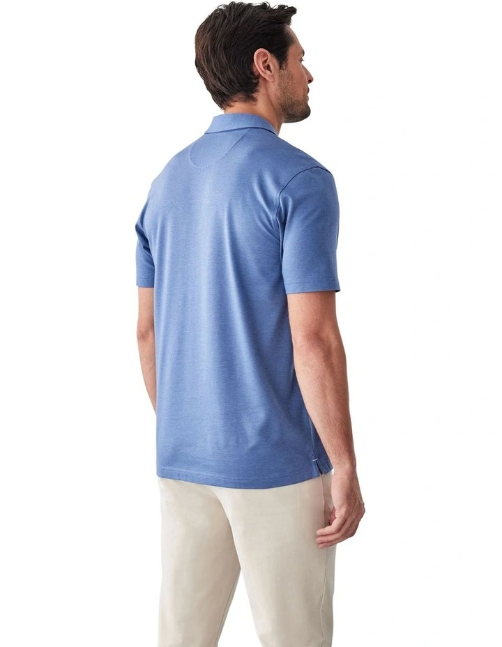 Smart Jacquard Polo Shirt in Blue image 2