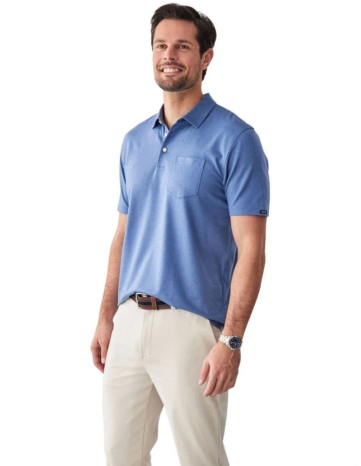 Smart Jacquard Polo Shirt in Blue image 4