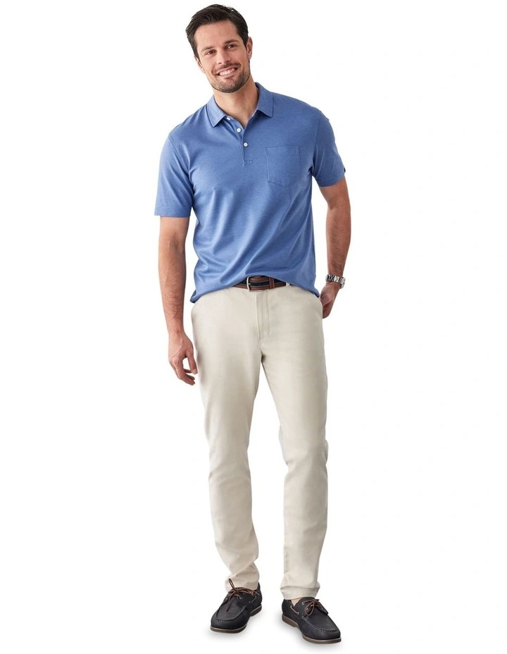 Smart Jacquard Polo Shirt in Blue image 5