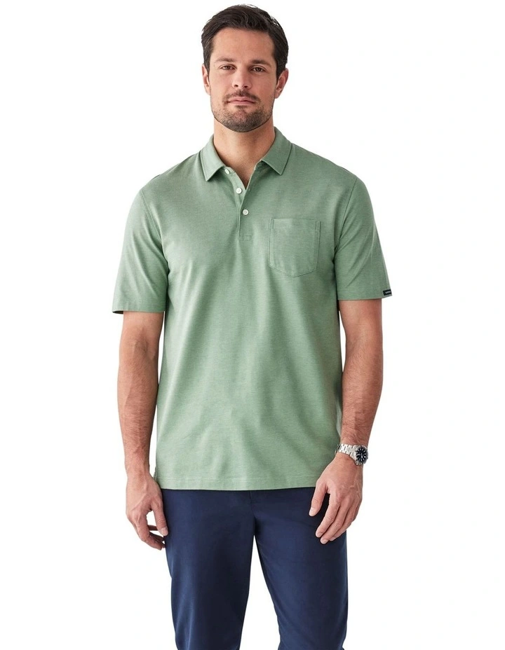 Smart Jacquard Polo Shirt in Green image 1