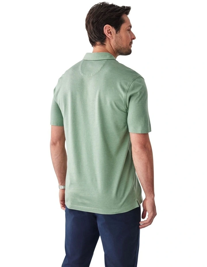 Smart Jacquard Polo Shirt in Green image 2