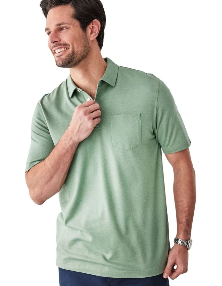 Smart Jacquard Polo Shirt in Green image 3