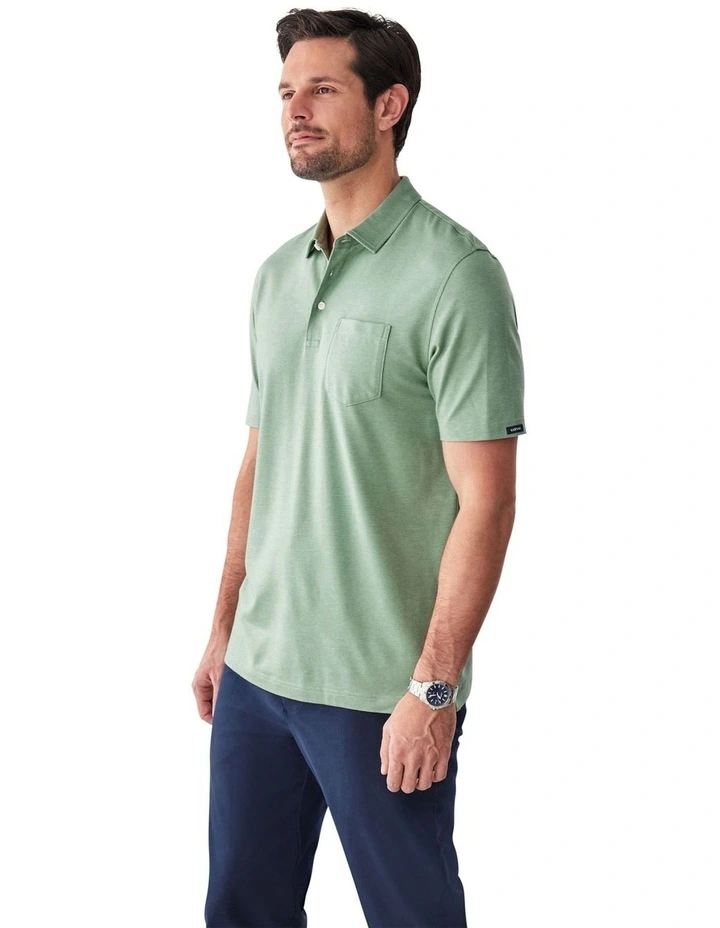 Smart Jacquard Polo Shirt in Green image 4