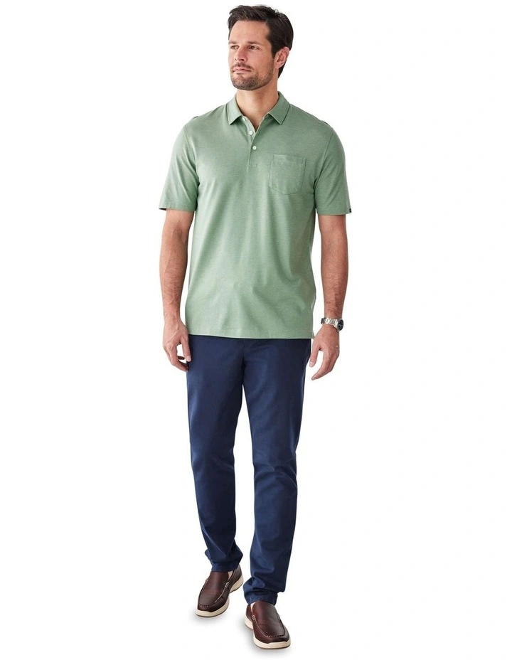 Smart Jacquard Polo Shirt in Green image 5