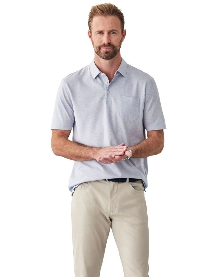 Smart Jacquard Polo Shirt in Grey image 1