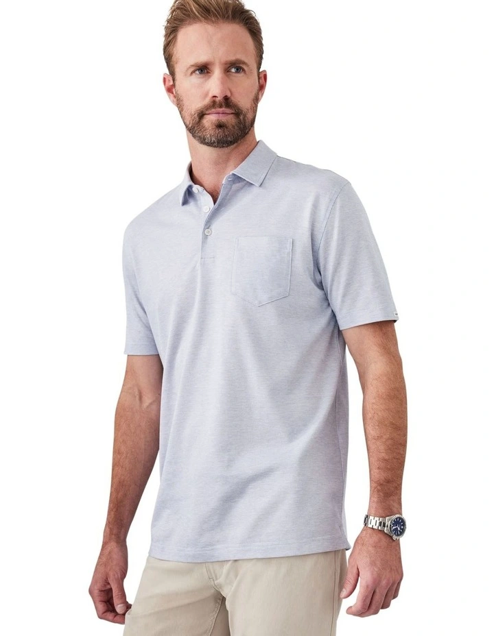 Smart Jacquard Polo Shirt in Grey image 3