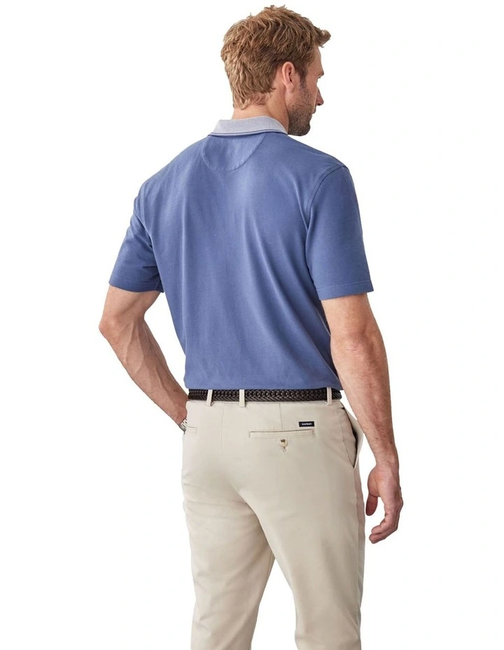 Oxford Zip Polo in Slate image 2