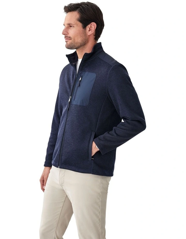 Flex Zip Through Sweat T-shirt in Navy image 4