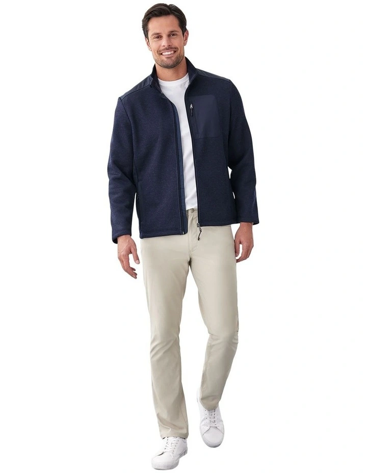 Flex Zip Through Sweat T-shirt in Navy image 5