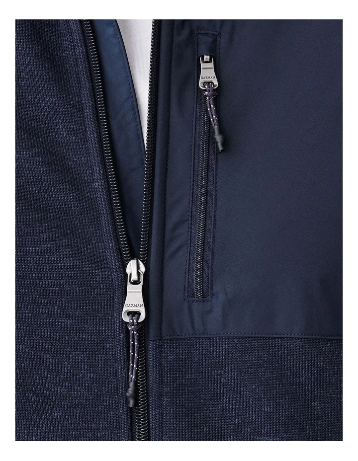 Flex Zip Through Sweat T-shirt in Navy image 6